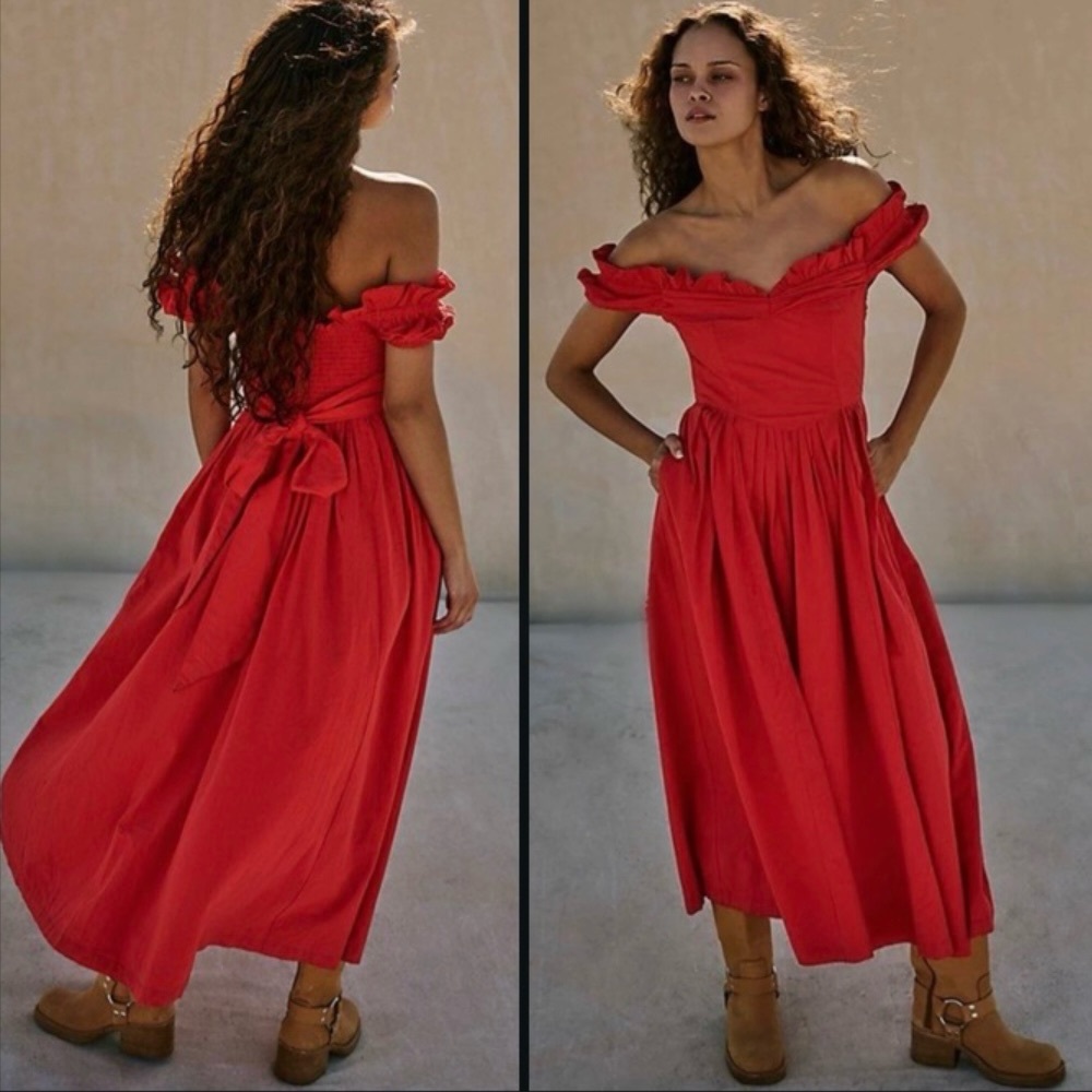 Free People Something Special Drop Waist Midi Dress